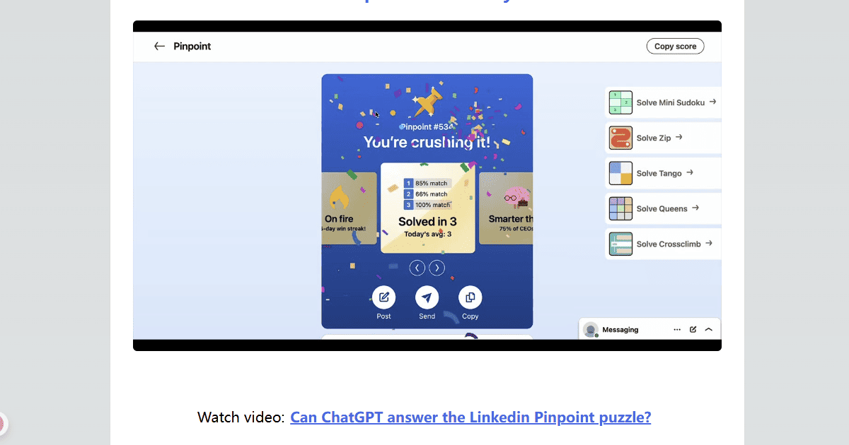 Linkedin Pinpoint Answers - Captivating Matching Puzzle Game